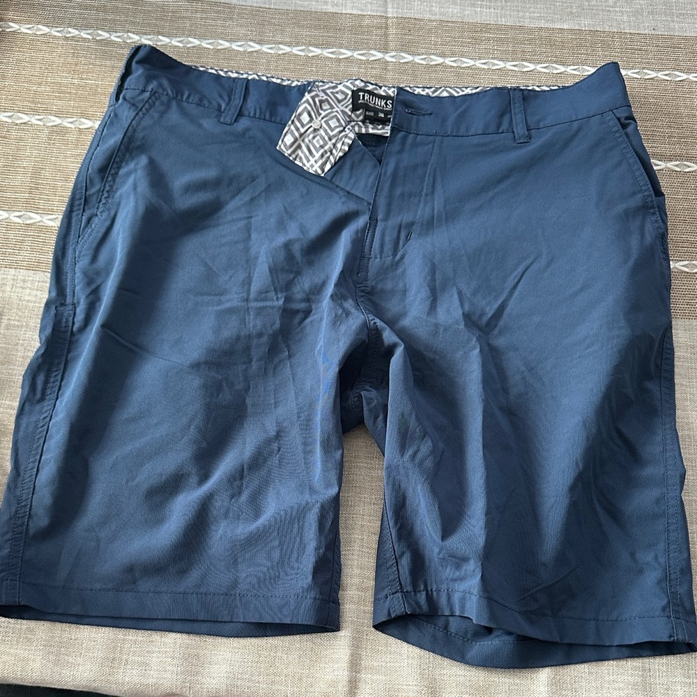 Trunks Navy Flat Front Men's Shorts